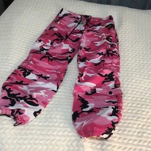 Pink camouflage Rothco pants size XS